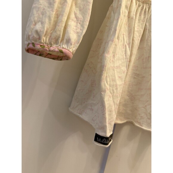 Girls Matilda Jane White Pink Crescendo Poet Music Notes Shirt Blouse Size 8 - Picture 6 of 6